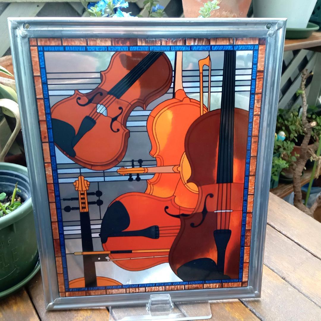 アメリカ ステンドグラス Violinヴァイオリン グラスマスターズ社アールデコ