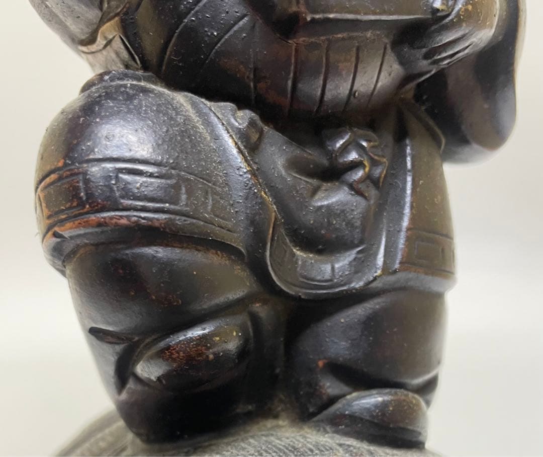 古備前　獅子被　獅子舞　細密細工　大黒天　七福神　縁起物　置物