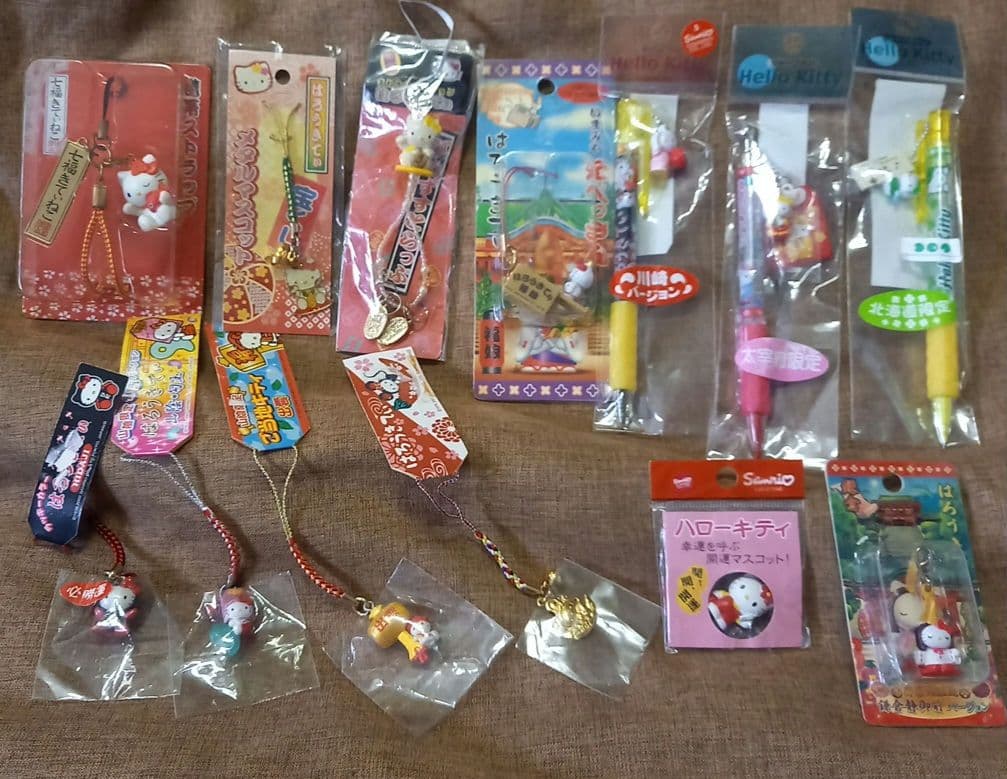 SANRIO☆幸運☆開運☆縁起☆神社☆根付けストラップ&シャープペン☆ボールペン