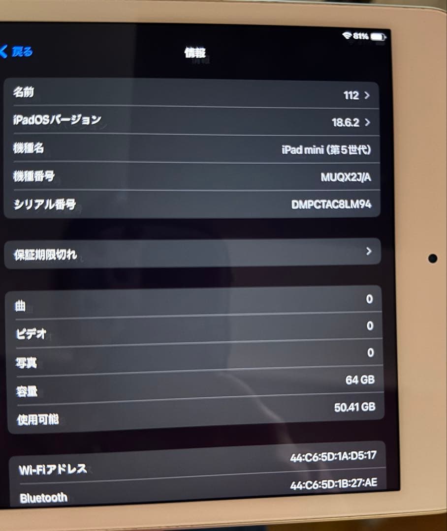 iPad mini 5 Wi-Fiモデル 64GB