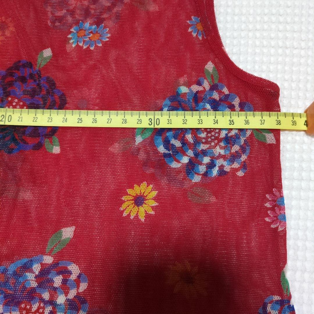 VIVIENNE TAM 花柄タンクトップ 赤