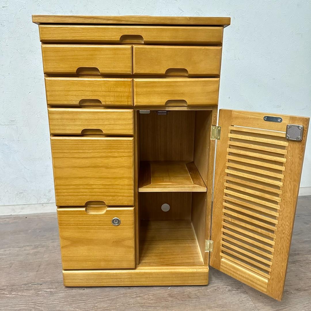 【新品・未使用】　FAX台　電話台　キャビネット　チェスト　鍵付き