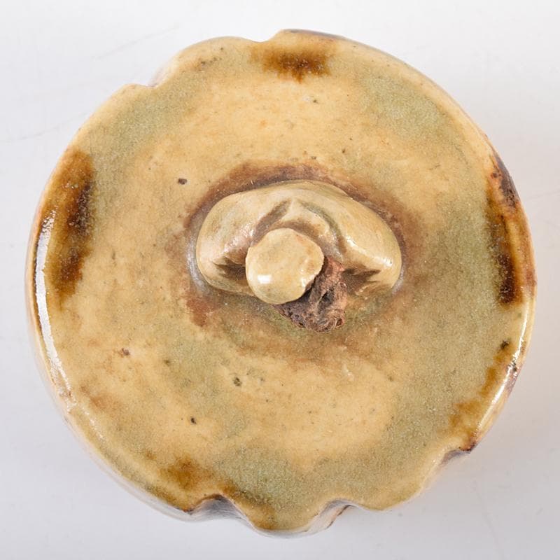 茶道具　御深井焼　米山作　老人摘香盒　香合　共箱　M　R8663