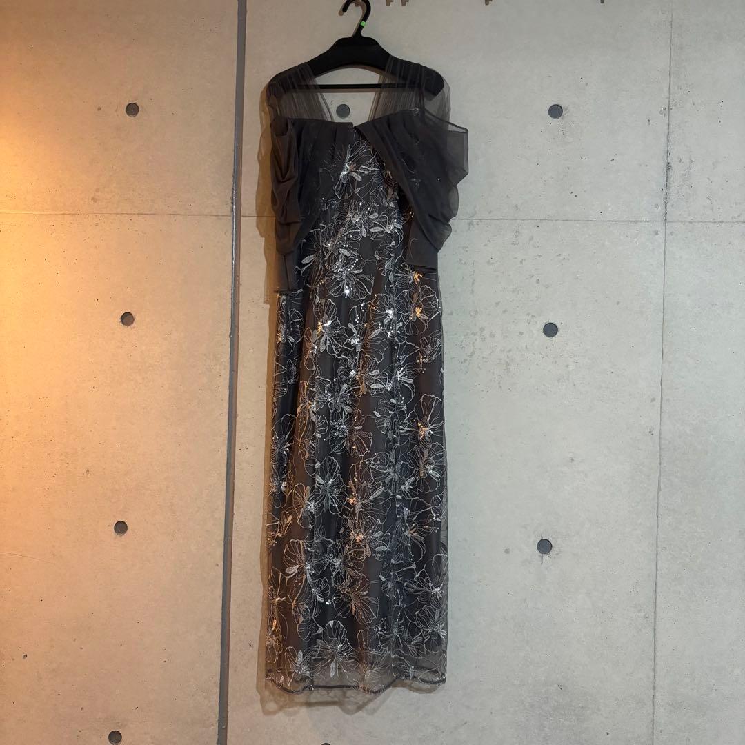 【新品未使用】tulle drape spangle dress