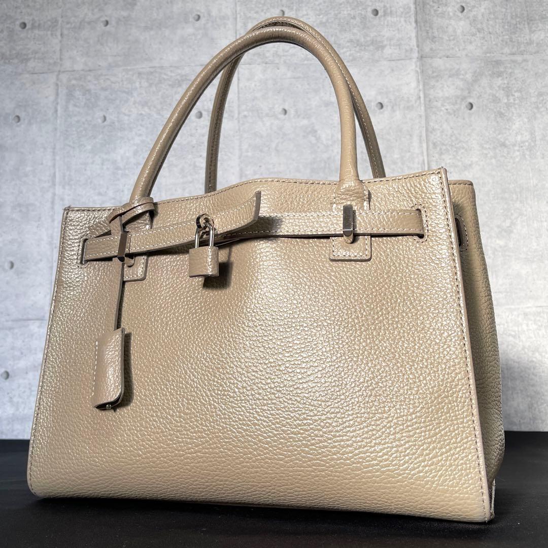 専用品傳濱野 den Hamano ミーティア グレージュ レザートートバッグ