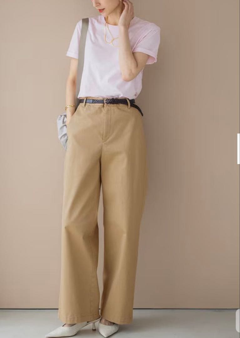 23区 今季 完売！ ストレッチギャバ チノパンツ ベージュ 44 13号 新品