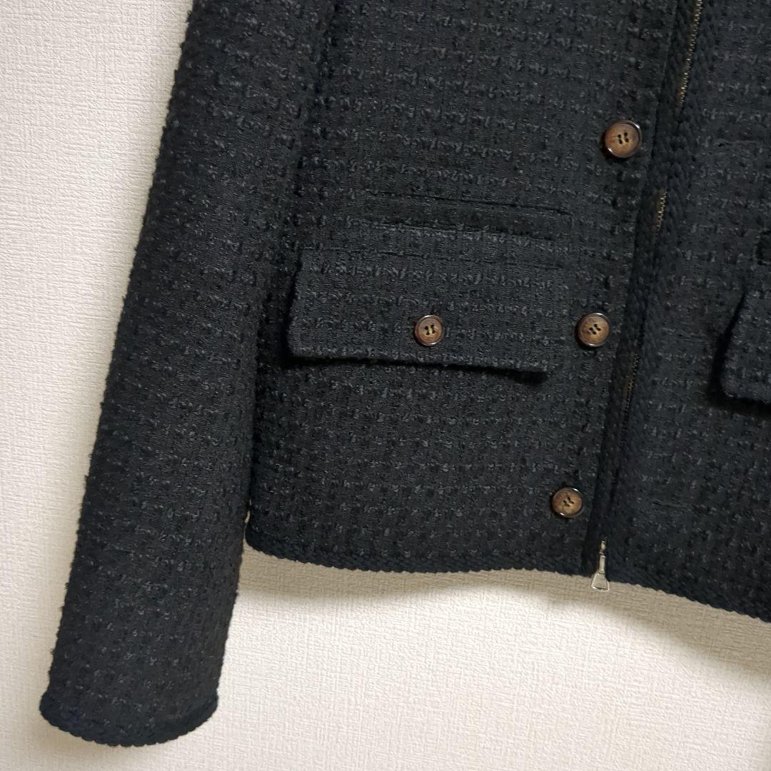 美品　SATUR アーヘン ウール ブレンド カラー ツイード ジャケット　M