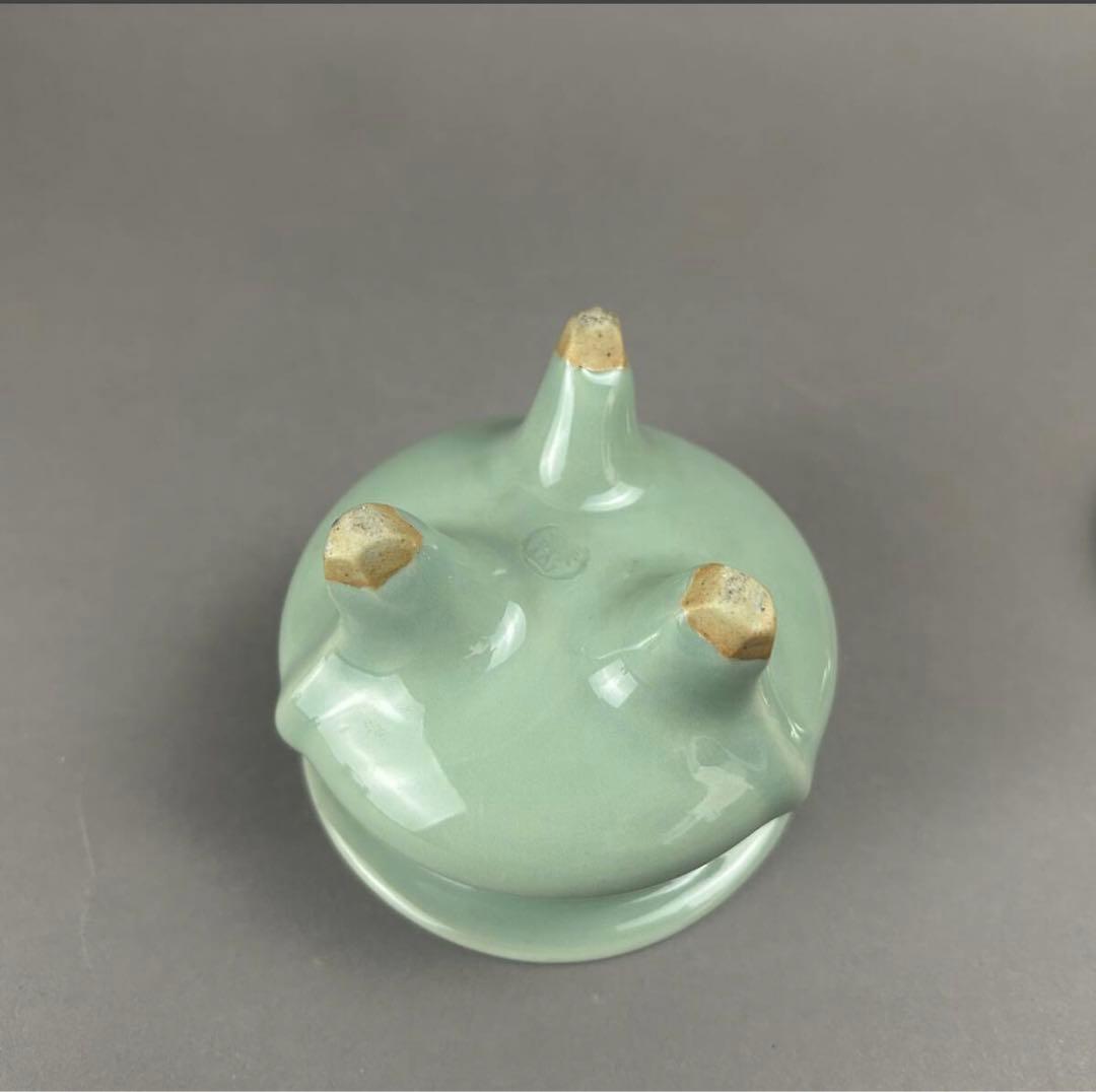 平安蘇山作 青磁香炉 X-90