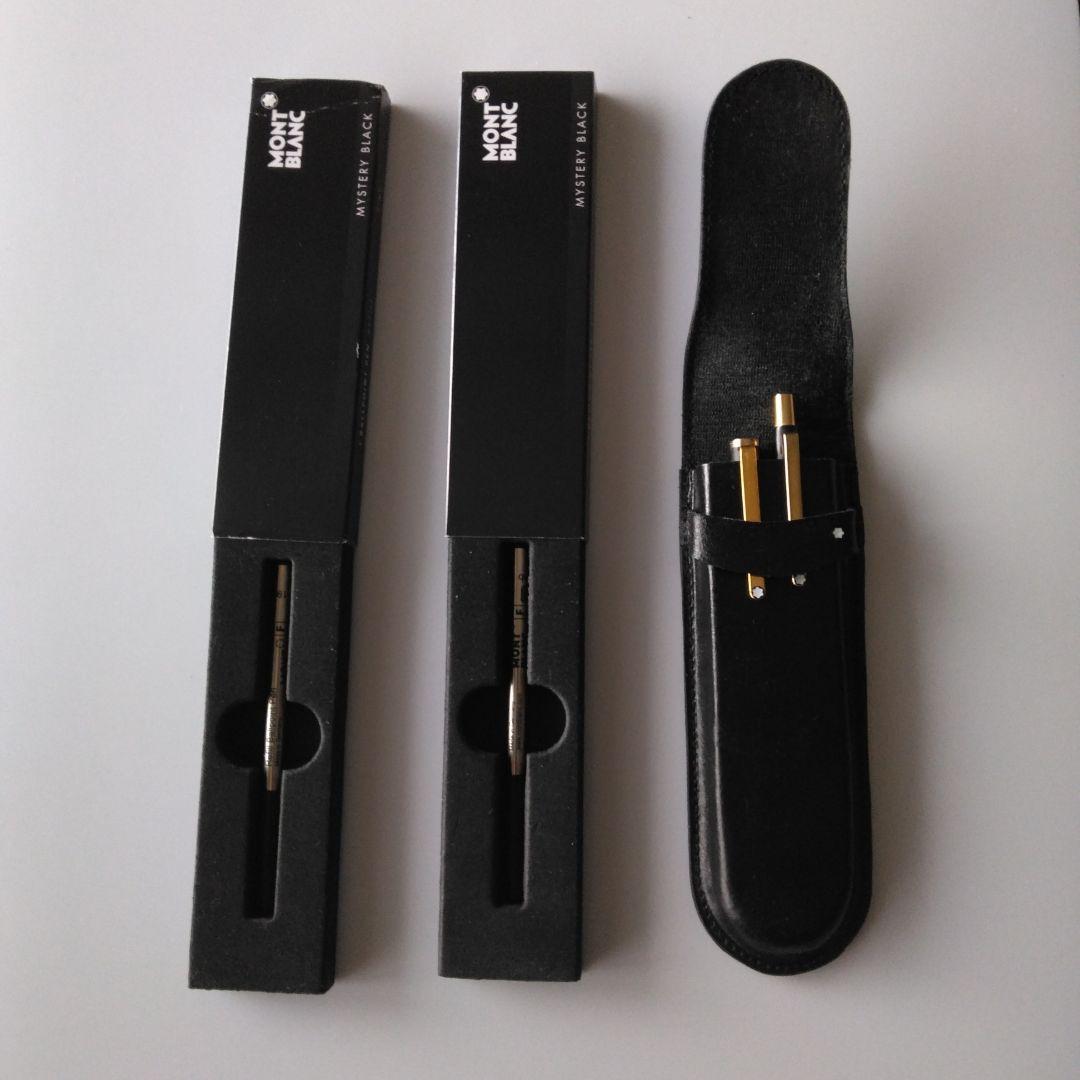 匿名配送｜モンブラン　ノブレス 万年筆＆ボールペン皮ケース付　替芯2本付