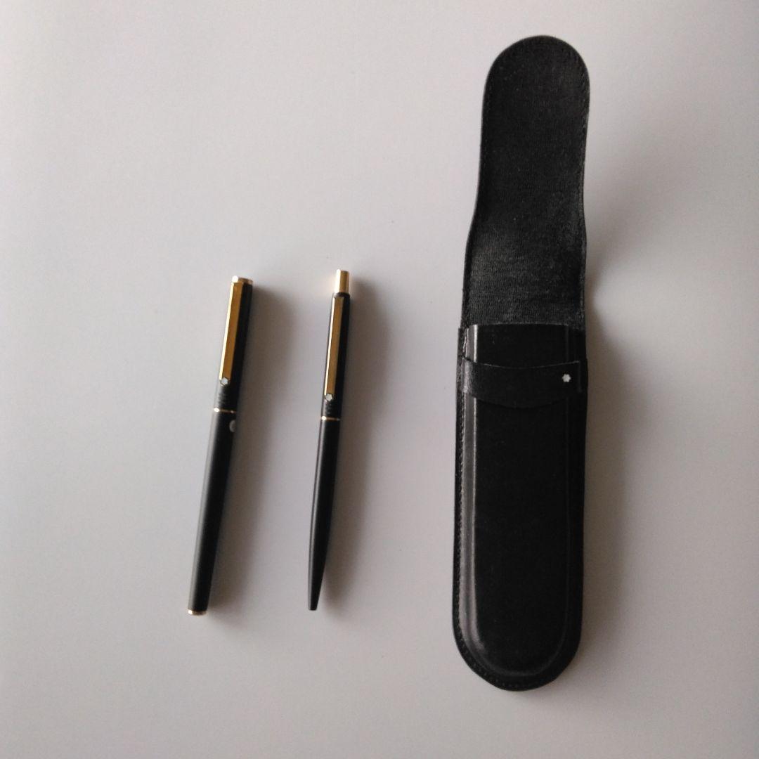 匿名配送｜モンブラン　ノブレス 万年筆＆ボールペン皮ケース付　替芯2本付