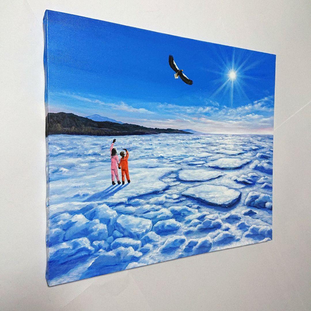 【流氷】アクリル画 F10 風景画