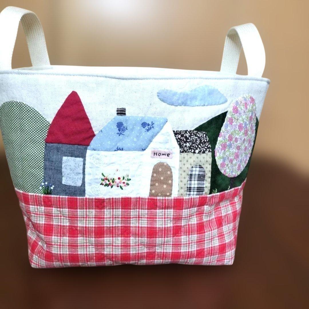 パッチワークキルト布バスケット