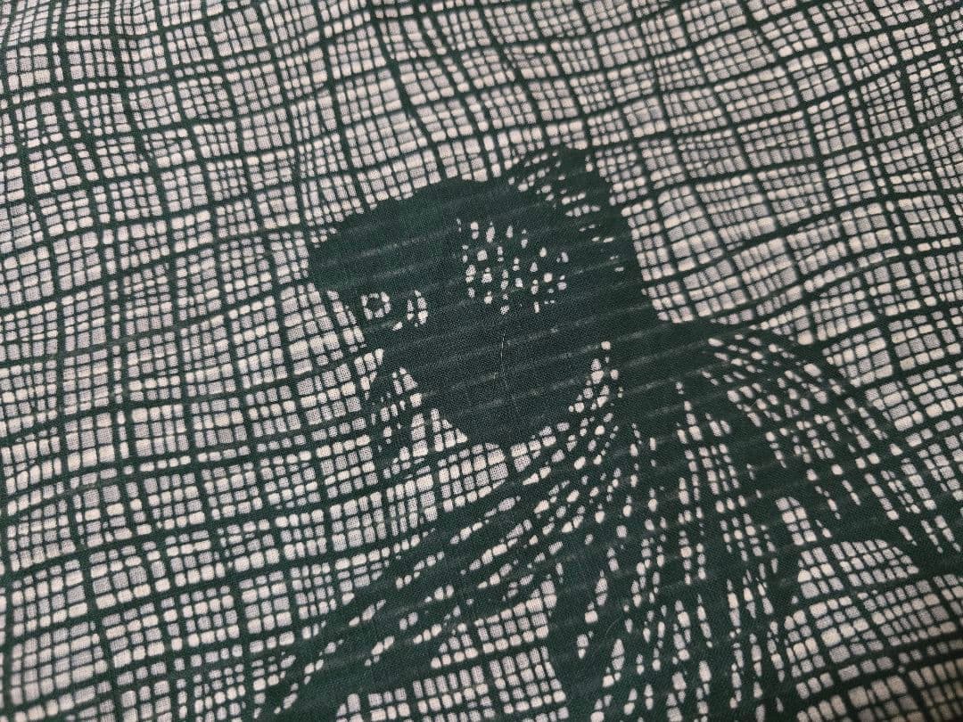 大幅値下&今夜まで。日本橋竺仙 幻の籠染、レア柄 金魚×竹グリーン綿縮地