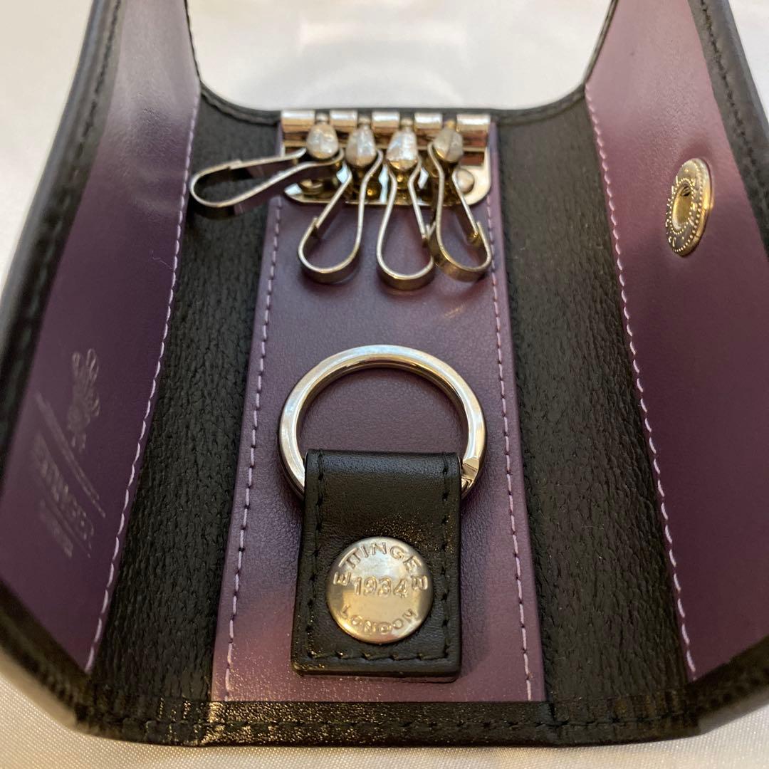 ETTINGER LONDON エッティンガー　ブラックレザーキーケース