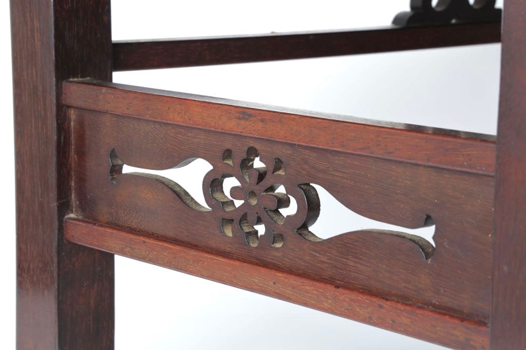 中国美術 細密彫刻 唐木 座卓 紫壇 香炉台 テーブル 机 時代物 骨董品