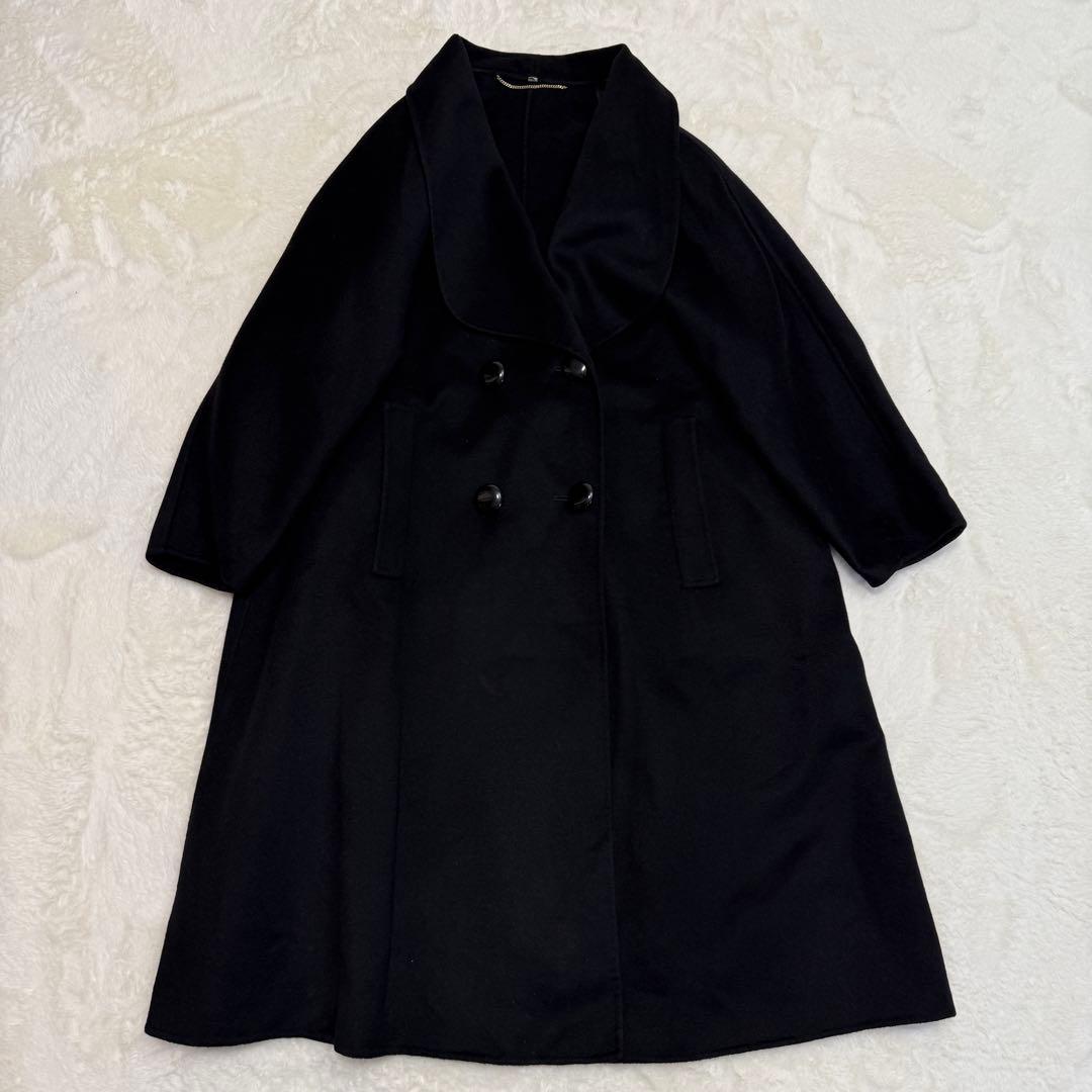 美品 最高級コロンボ カシミヤ ダブルチェスターコート イタリア製 F ブラック