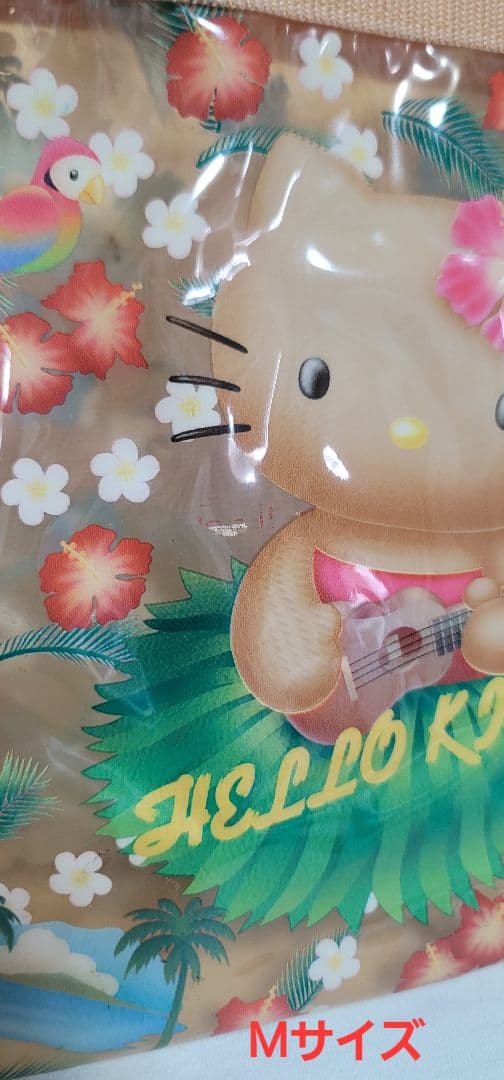 レア　日焼けキティ　ダニエル　ビニールトートバッグ　ハイビスカス　ハワイ　アロハ