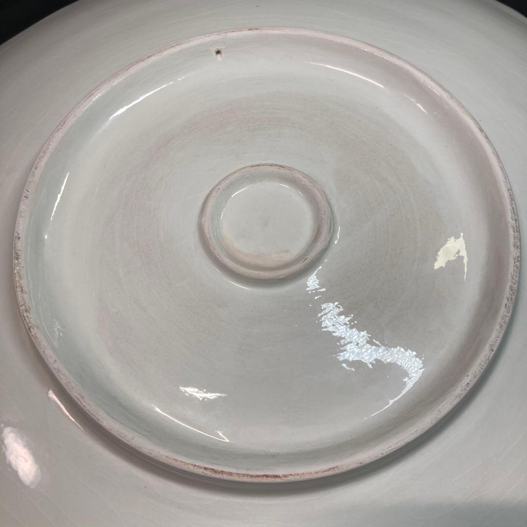 トルコ アバノス産 飾り皿 大皿 陶器 トルコ陶芸 皿立付 直径約55cm