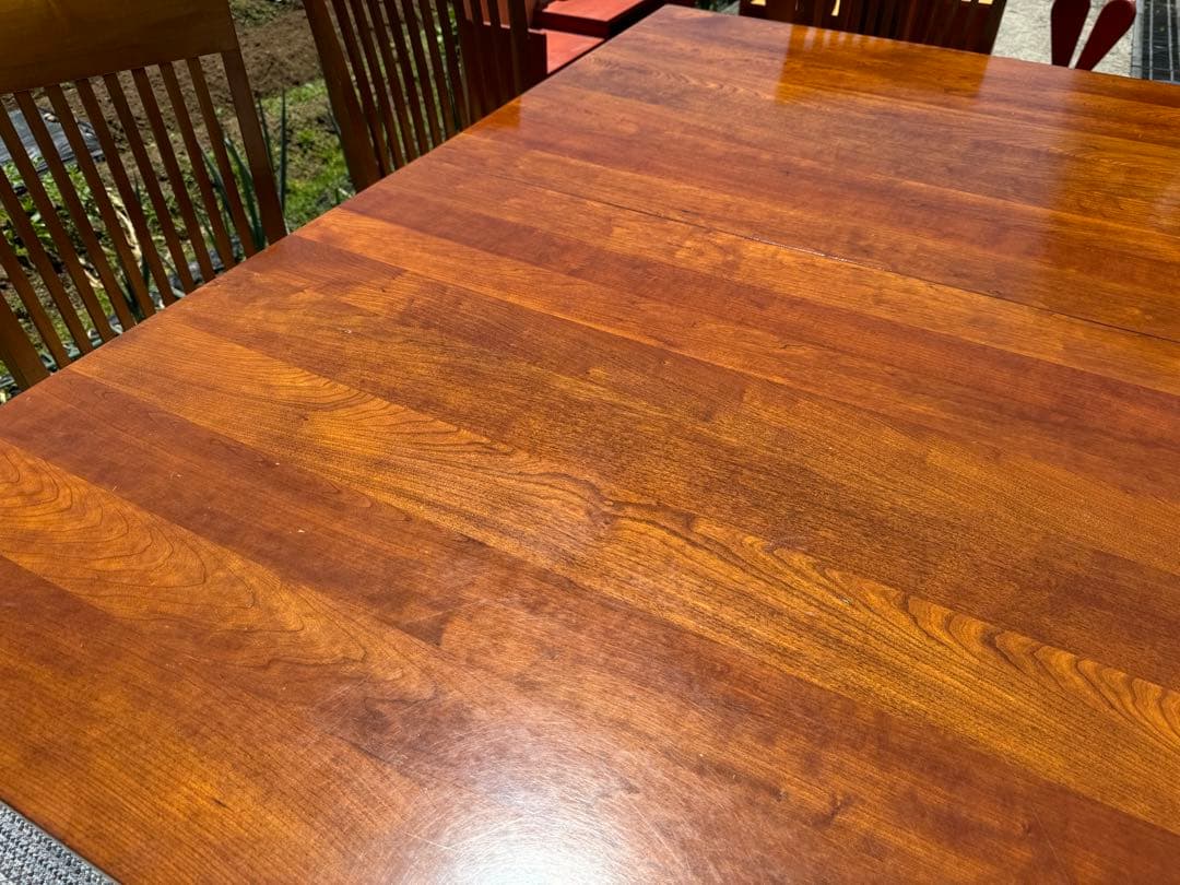 超広々サイズ！アメリカ Ethan Allen 伸長式テーブル&チェア6脚