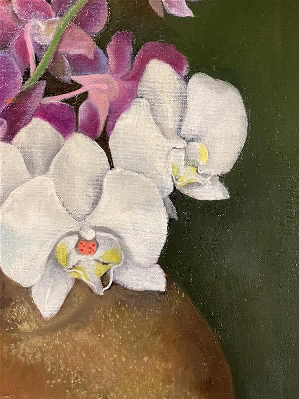 「真作」田中圭三『花の衣』静物画　油彩画　額装　サイン有り　F10号