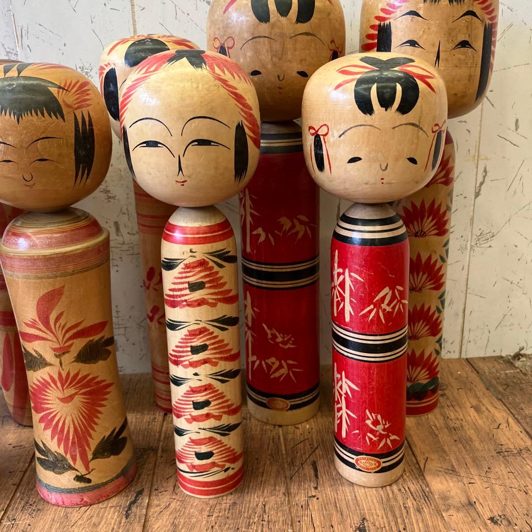 昭和レトロ 木製 こけし 小芥子 16体セット まとめ売り 日本人形 民芸品