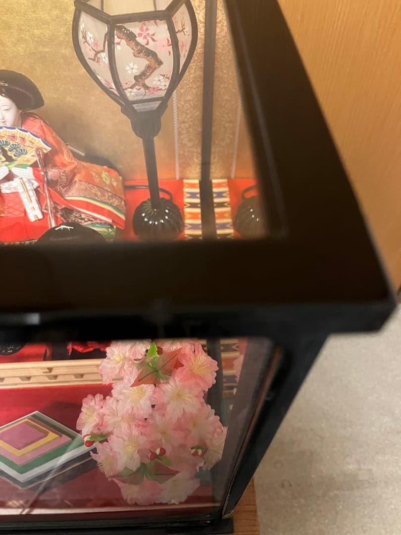 ひな人形 5体 ガラスケース付き