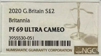2020 イギリス ブリタニア 1オンス 2ポンド 銀貨 NGC PF69 UC