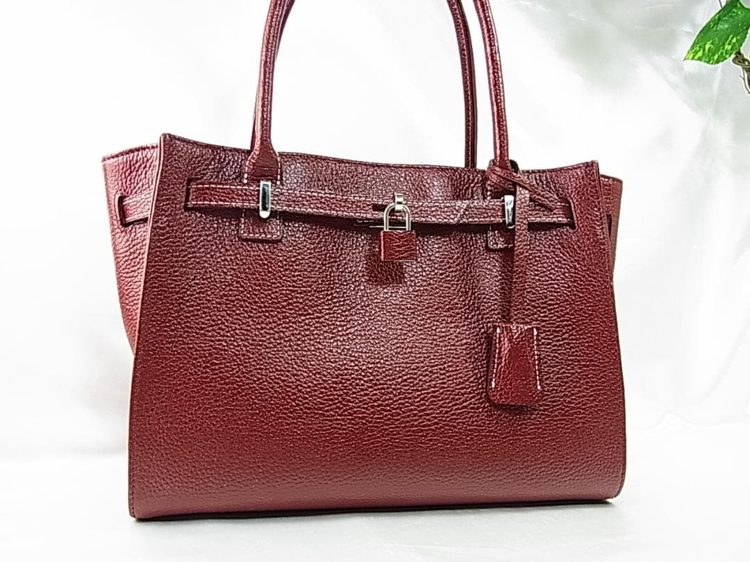 正規美品傳濱野DEN HAMANOミーティア Mietiaハンドバッグボルドー