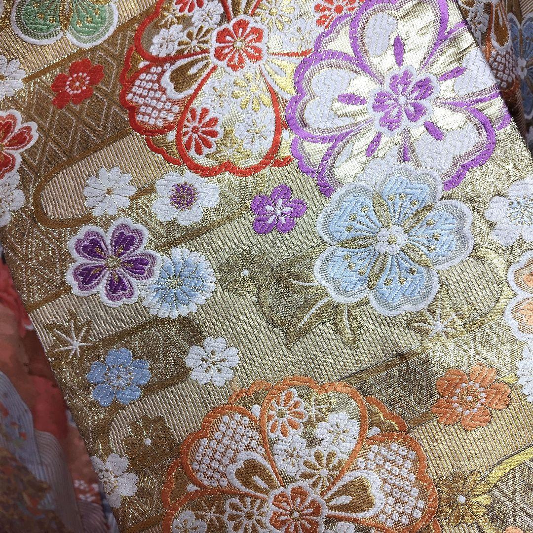 振袖フルセット(7点)・成人式・金銀彩加工・くすみ・白・古典柄・大輪牡丹