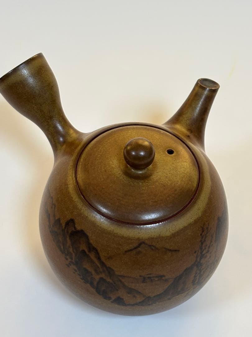 佐渡 無名異焼き 茶器セット湯呑み茶碗 5客 急須 1個 3代目伊藤赤水