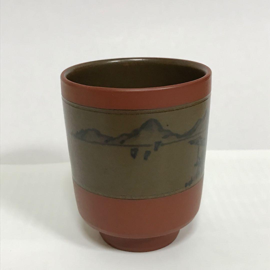 佐渡 無名異焼き 茶器セット湯呑み茶碗 5客 急須 1個 3代目伊藤赤水