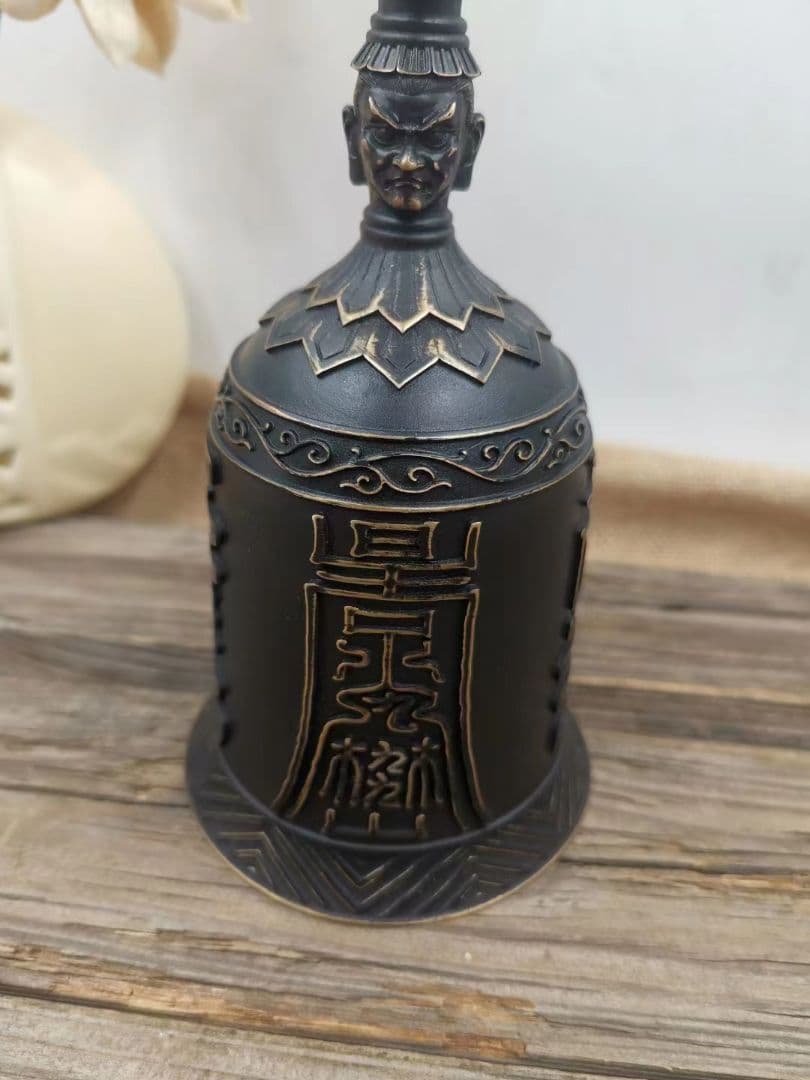 【修縁堂】古美術品 道教の法器 天蓬帝鐘 三清鈴 呼鈴 持鈴 vajra23CM