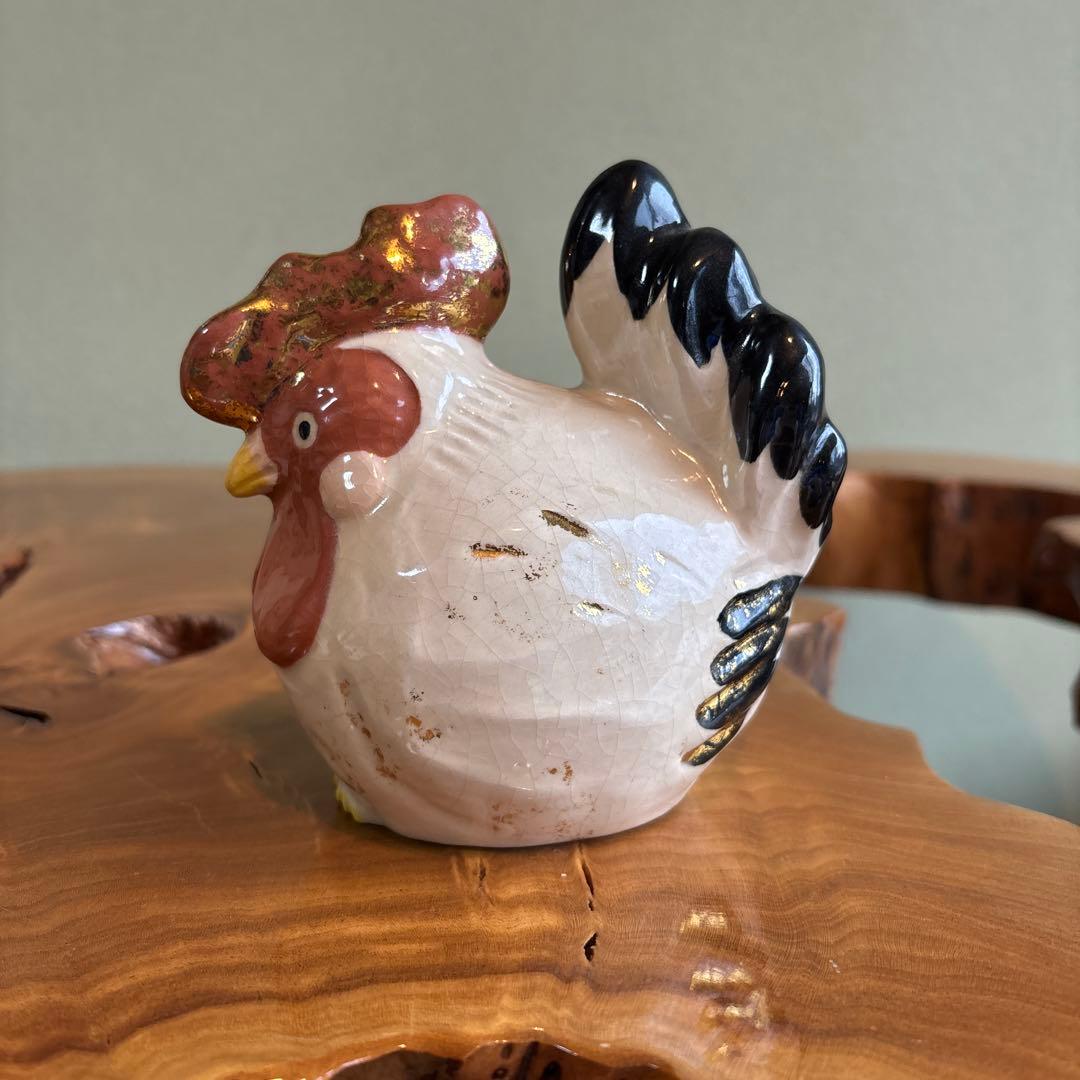 六兵衛窯 干支置物 「白鶏」酉年 清水焼 陶芸 たち吉 共箱