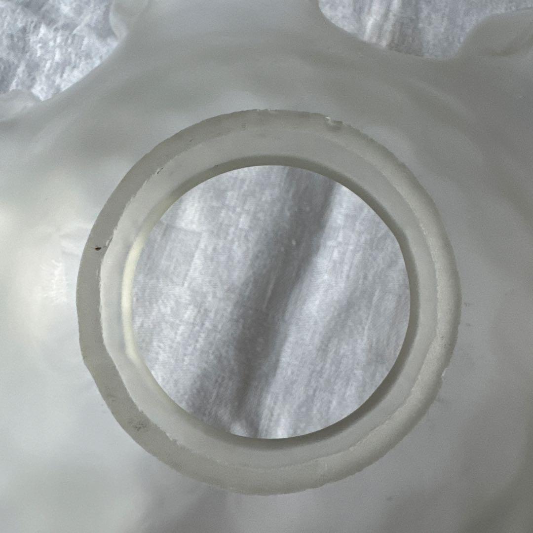 フランスアンティーク　ガラスシェード　フロストガラス　フリルシェード