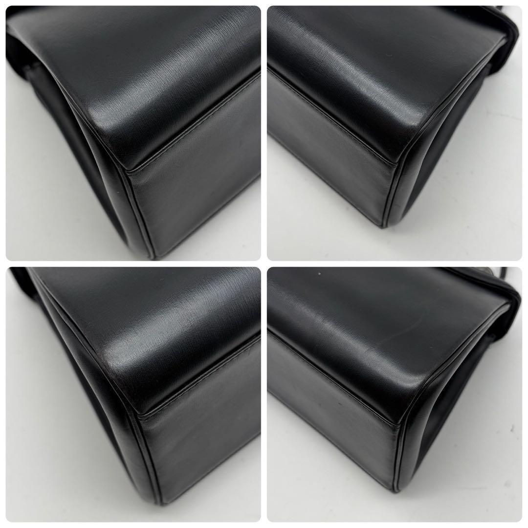 ハマノ　濱野皮革工藝　ハンドバッグ　フォーマル　ロイヤルスタンド レザー 黒