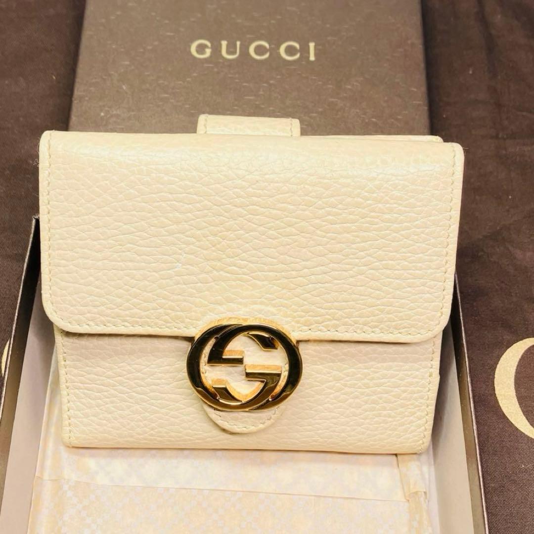 グッチ 財布 レディース GUCCI 二つ折り財布 GG金具インターロッキング