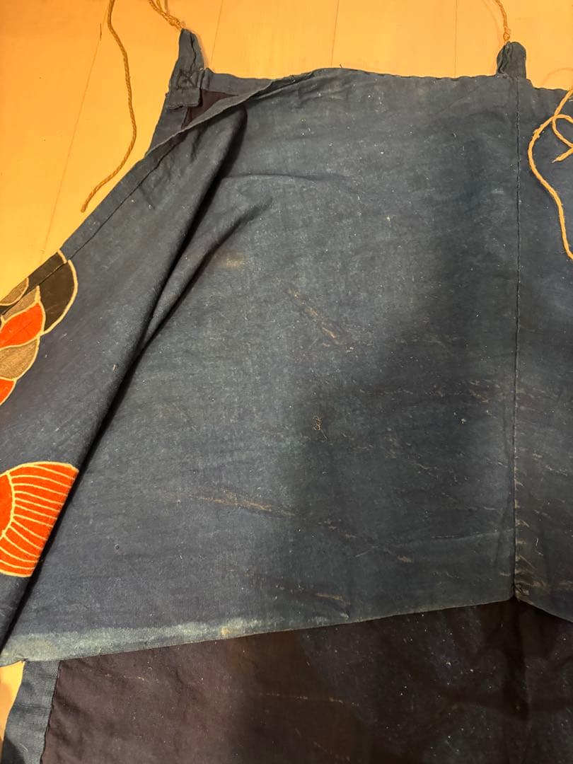 ②骨董レア品　日本古布　藍染木綿　東北馬飾り　観賞用、リメイク材料