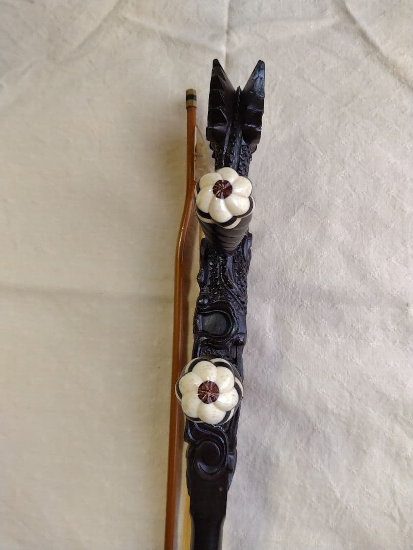 【作家物】高級二胡　竜頭　龍頭　工芸品