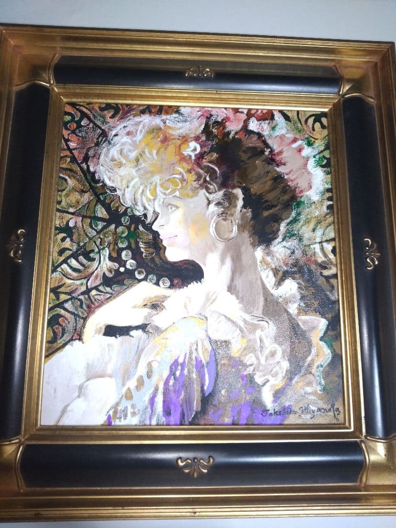 宮永岳彦、絵画油彩、約6F、黎、新品高級額縁、肉筆、東郷青児、高塚省吾。