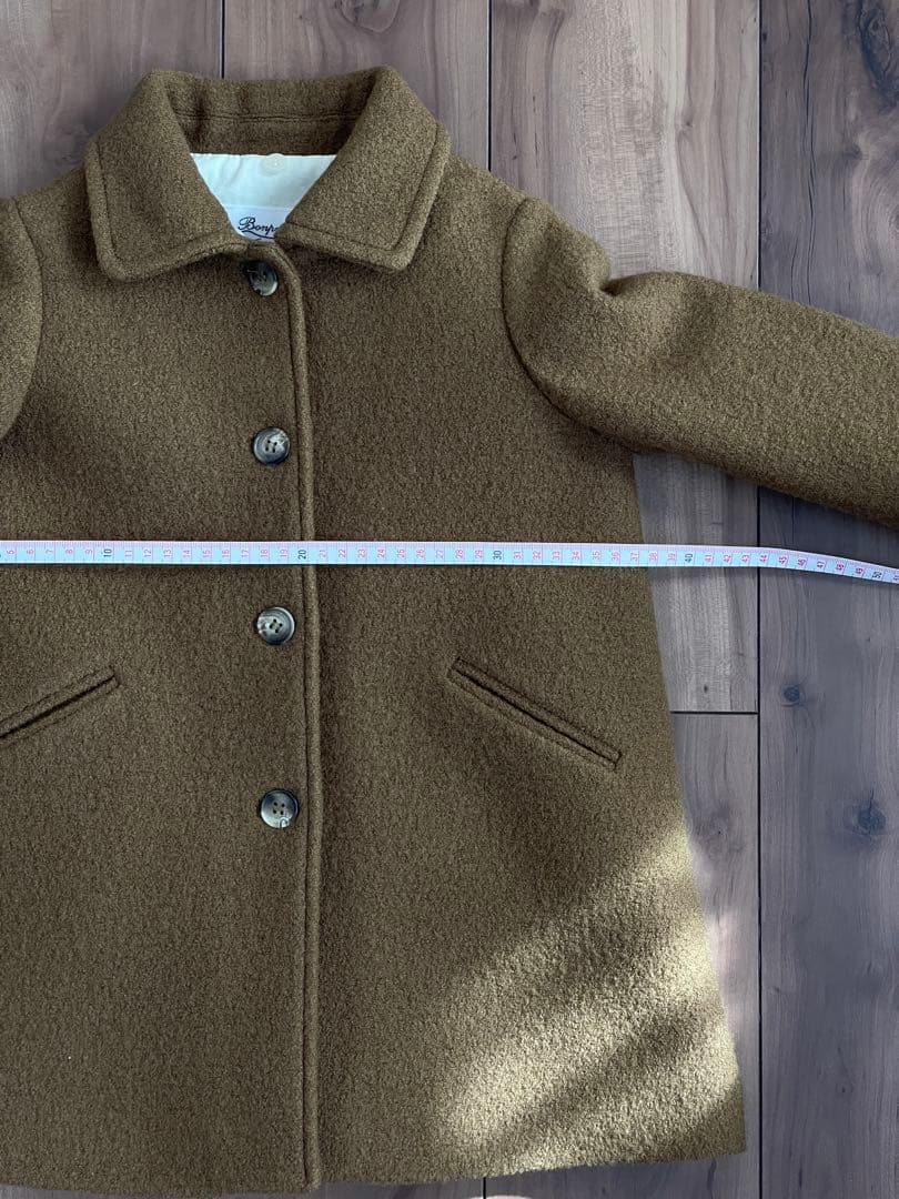 ウールコート ブラウン ファー襟付き