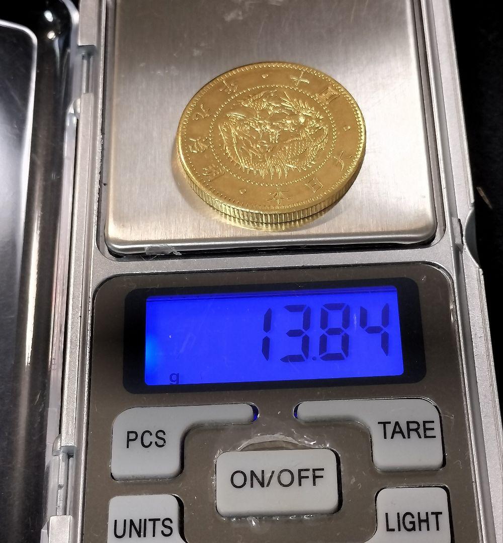薬*門様 旧十円金貨明治9年桐箱付目方約13.8g 古銭近代貨幣