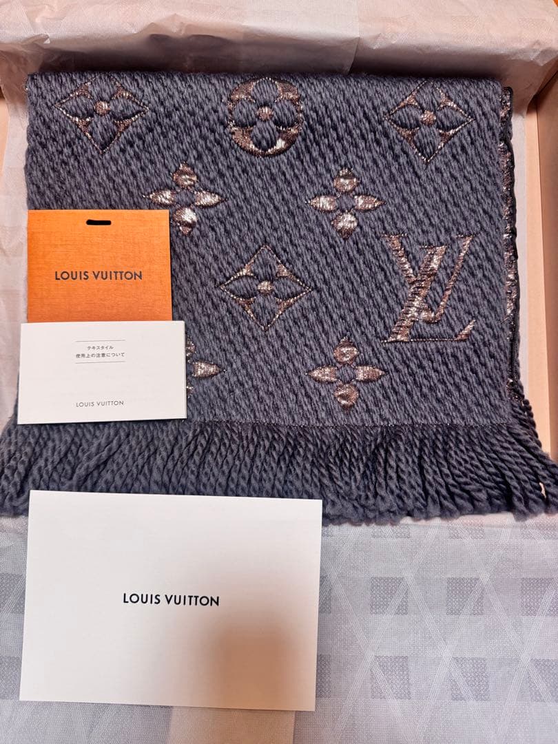 【超希少!】ルイヴィトン エシャルプ ロゴマニア シャイン グレー M70467