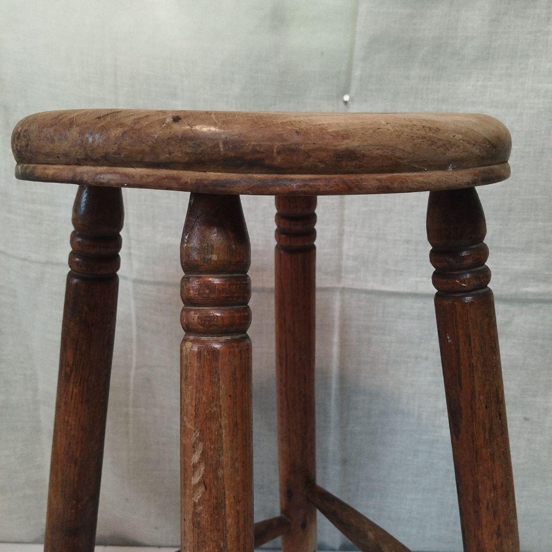 丸椅子　木製　昭和