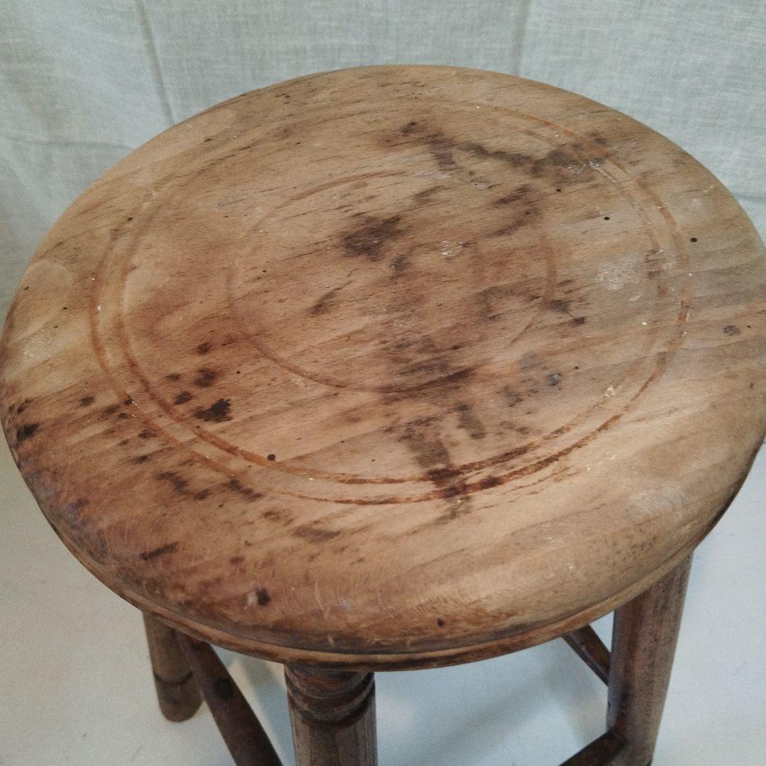 丸椅子　木製　昭和