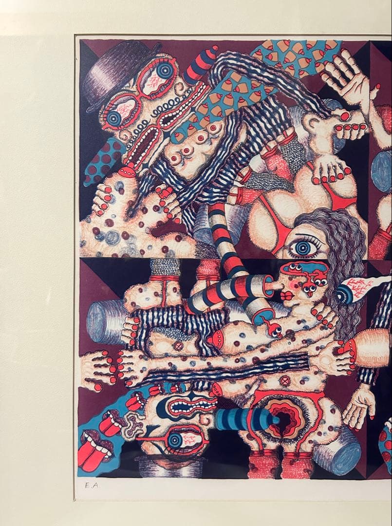 平賀敬 リトグラフ H氏の優雅な生活 EA 1971年 サイン 真作