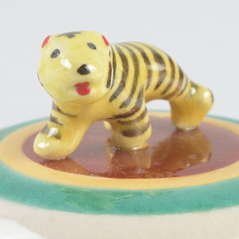 茶道具　萬古焼　加賀瑞山造　独楽　干支寅香合　共箱　V　9765