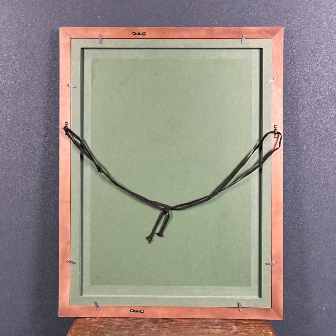 美品 秋山巌「山頭火句・くちなしの花」木版画 1988年 直筆サイン・印章有