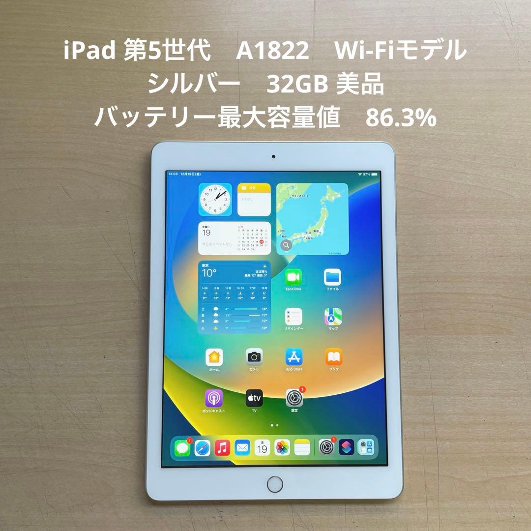iPad 第5世代　A1822　Wi-Fiモデル　シルバー　32GB 美品　#7