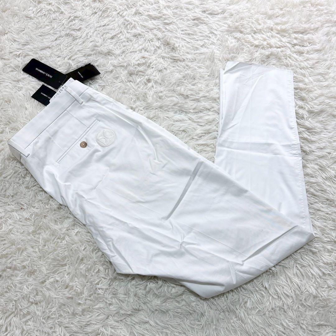 新品タグ付/XXXLドルチェアンドガッバーナ　パンツ　DG刺繍ロゴ　白　54
