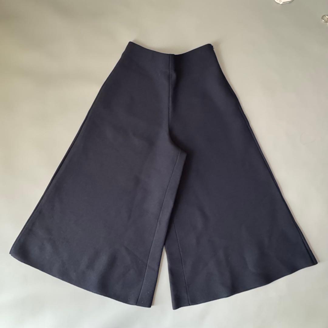極美品　EPOCA ラ・マリア　クロスニットパンツ　ワイド　ガウチョ　紺